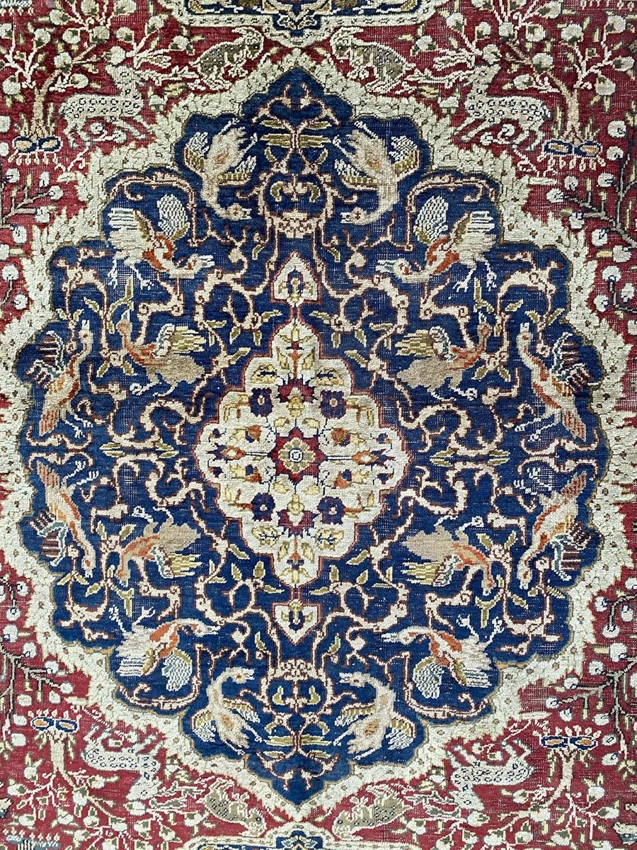 Antique Turkish Silk Kayseri Rug