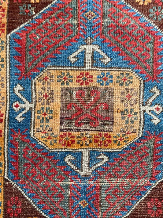 Antique Turkish Yastik Rug, 1890s