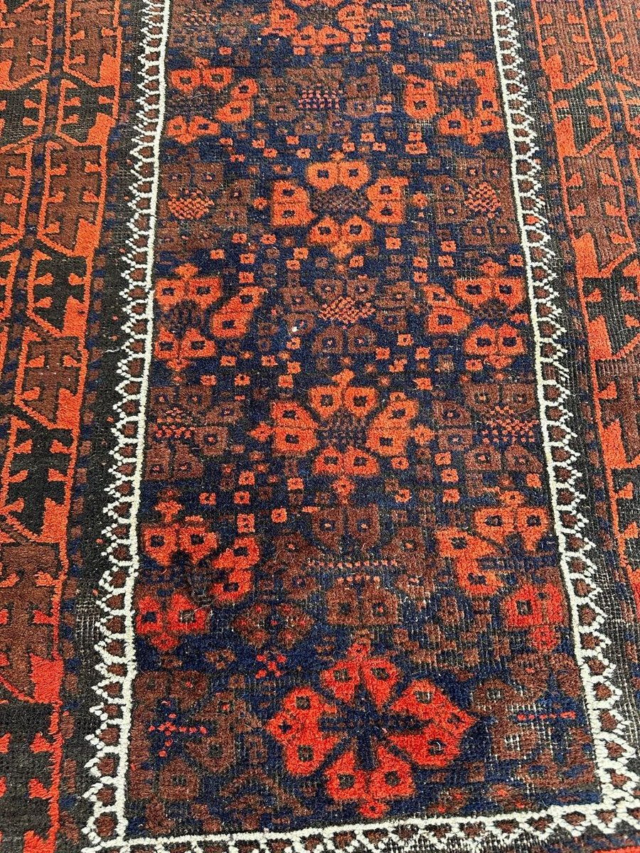 Antique Turkmen Baluch Rug, 1890s