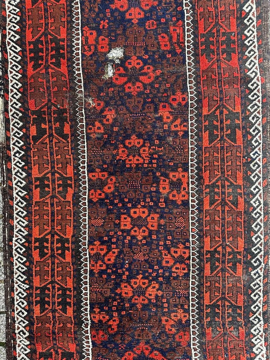 Antique Turkmen Baluch Rug, 1890s