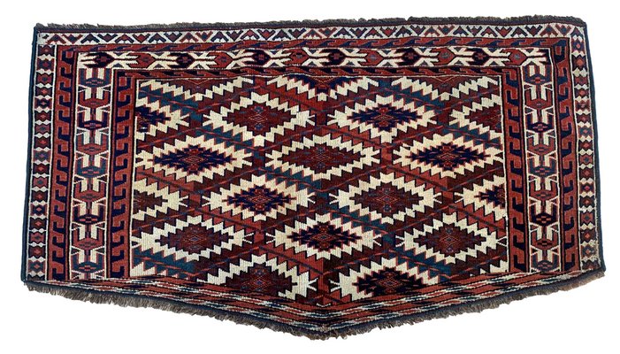 Antique Turkmen Handmade Asmalik Rug, 1870s-JZV-1367131