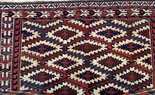 Antique Turkmen Handmade Asmalik Rug, 1870s-JZV-1367131