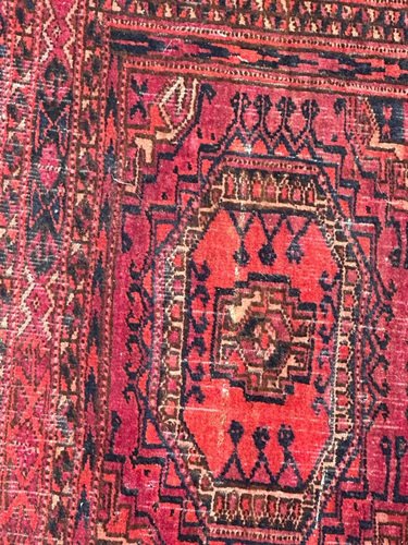 Antique Turkmen Yomut Chuval Horse Cover Rug, 1890s