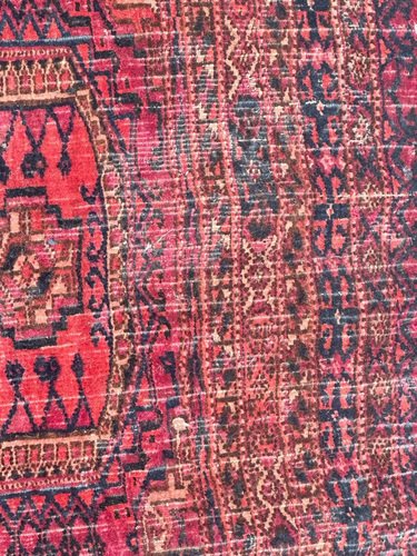 Antique Turkmen Yomut Chuval Horse Cover Rug, 1890s