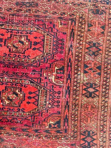 Antique Turkmen Yomut Chuval Horse Cover Rug, 1890s