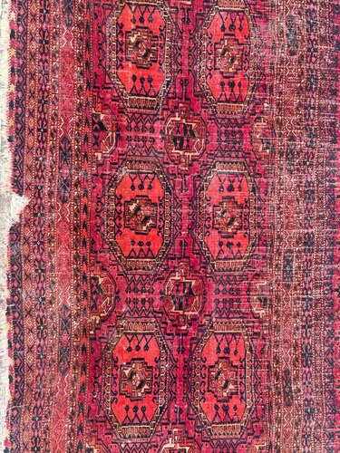 Antique Turkmen Yomut Chuval Horse Cover Rug, 1890s