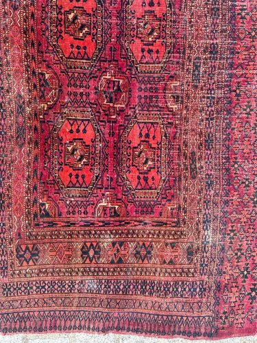 Antique Turkmen Yomut Chuval Horse Cover Rug, 1890s