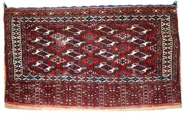 Antique Turkmenistani Handmade Yomud Rug, 1900s-JZV-952370