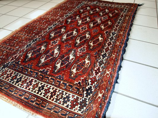 Antique Turkmenistani Handmade Yomud Rug, 1900s-JZV-952370