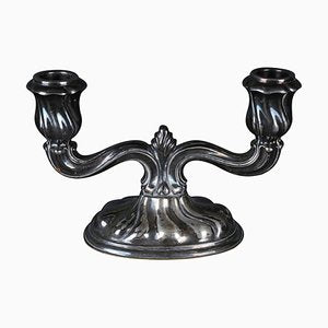 Antique Two-Armed Silver Candlestick-FLW-1823371