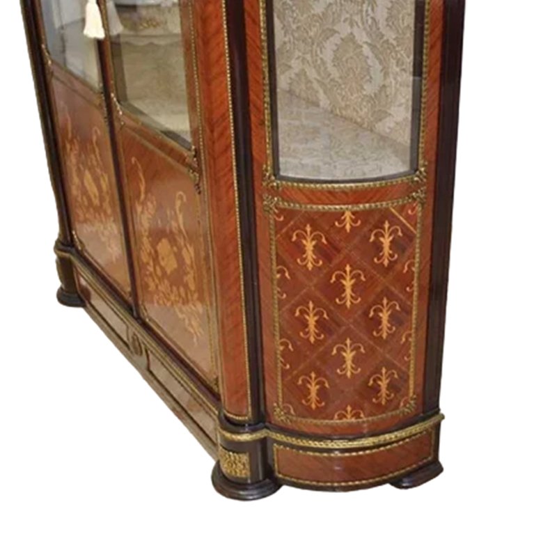 Antique Two Door Display Case with Marquetry