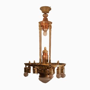 Antique Two-Tone Copper Wheel Chandelier-NQV-678004