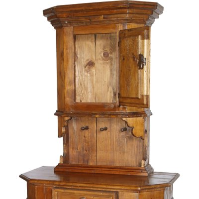 Antique Tyrolean Showcase in Wax-Polished Larch-NJV-1313005