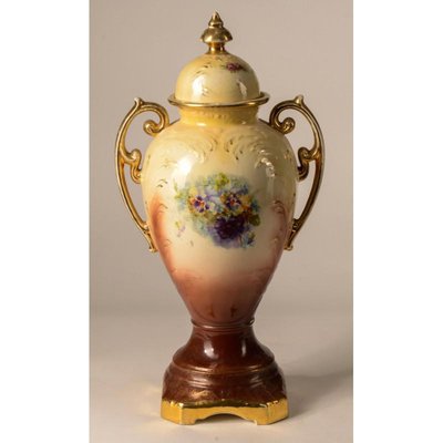 Antique Vase with Lid from Falcon Pottery, England-RAQ-687433