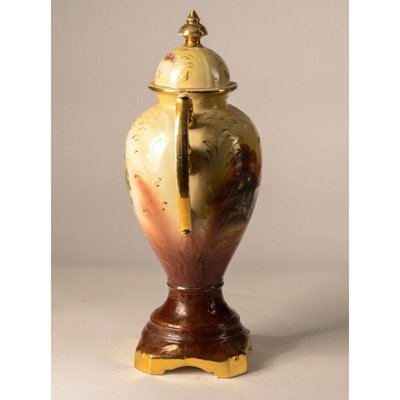 Antique Vase with Lid from Falcon Pottery, England-RAQ-687433