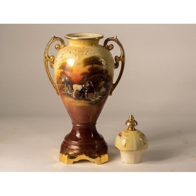 Antique Vase with Lid from Falcon Pottery, England-RAQ-687433