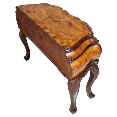 Antique Venetian Baroque Hand Carved Walnut Burl Chest of Drawers from Bovolone-NJV-743661