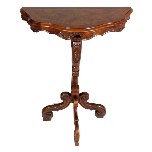 Antique Venetian Carved Walnut Console from Meroni e Fossati