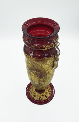 Antique Venetian Glass Vase with Double Sided Neptune Decor by G.B. Ponchino-OZS-1388666