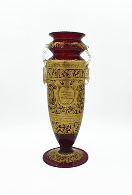 Antique Venetian Glass Vase with Double Sided Neptune Decor by G.B. Ponchino-OZS-1388666