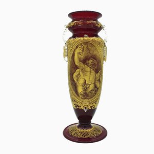 Antique Venetian Glass Vase with Double Sided Neptune Decor by G.B. Ponchino-OZS-1388666