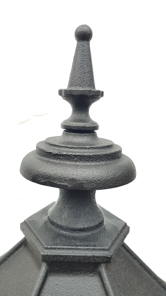 Antique Victorian Cast Iron Pillar Lamp Lantern on Base Outdoor Lamp