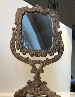 Antique Victorian Cast Iron Table Mirror, 1890-LCR-848267