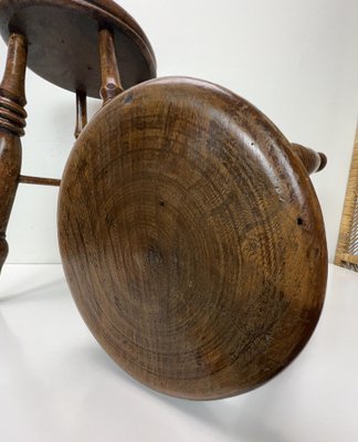 Antique Victorian Elm Wood Farmhouse Stools, 1890s, Set of 2-WZZ-1447663