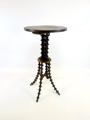 Antique Victorian Folk Art Wood Spool Side Table-ZCY-2029027