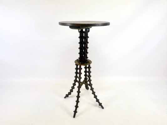 Antique Victorian Folk Art Wood Spool Side Table-ZCY-2029027