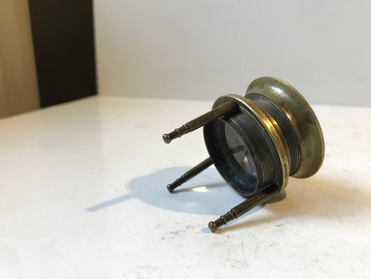 Antique Victorian Loupe Magnifying Glass on Brass Tripod, 19th-Century-LCR-852142