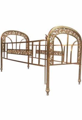 Antique Victorian Style French Brass and Bronze Cradle-NOU-709479