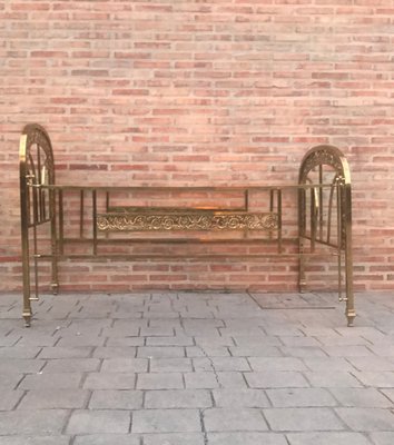 Antique Victorian Style French Brass and Bronze Cradle-NOU-709479