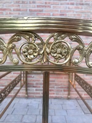 Antique Victorian Style French Brass and Bronze Cradle-NOU-709479