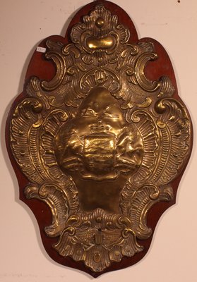 Antique Wall Panel in Copper with the Coat of Arms, 1800s-HPU-1442267