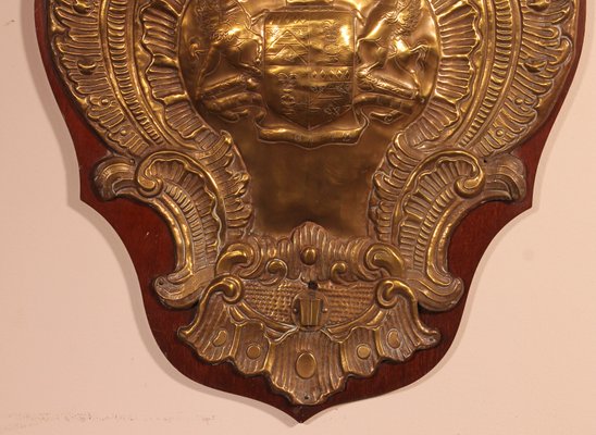 Antique Wall Panel in Copper with the Coat of Arms, 1800s-HPU-1442267