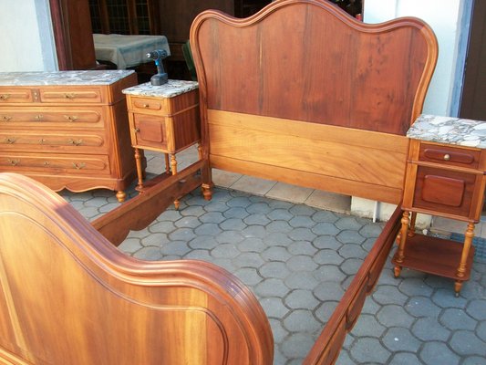 Antique Walnut Bedroom Set, 1890s, Set of 4-WQQ-660337