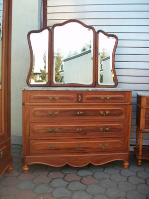 Antique Walnut Bedroom Set, 1890s, Set of 4-WQQ-660337