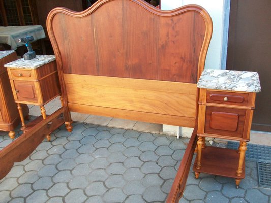 Antique Walnut Bedroom Set, 1890s, Set of 4-WQQ-660337