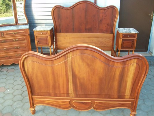 Antique Walnut Bedroom Set, 1890s, Set of 4-WQQ-660337