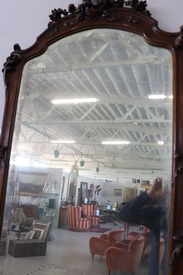 Antique Walnut Console Table with Mirror, 1880-DCO-933340