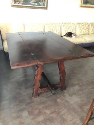 Antique Walnut Dining Table, 1880s-OXJ-772148