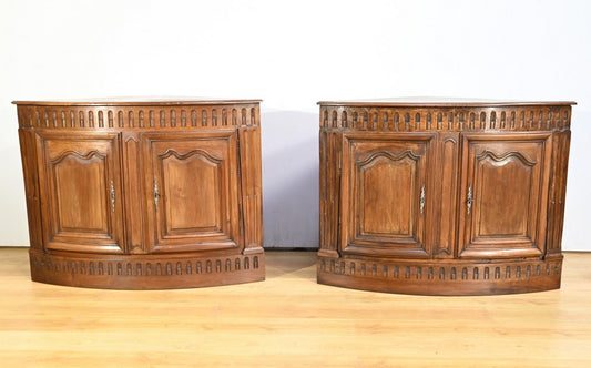 Antique Walnut Property Corners, Set of 2