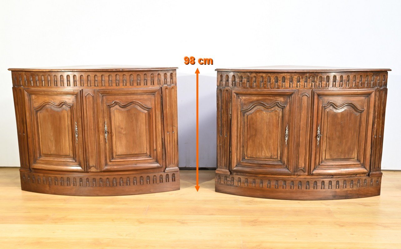 Antique Walnut Property Corners, Set of 2