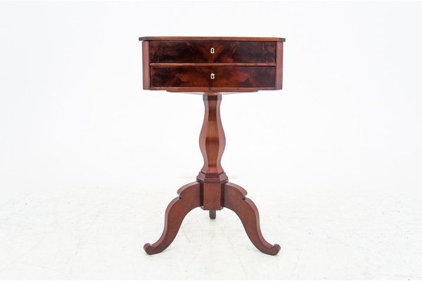 Antique Walnut Thread Table, Western Europe, 1890s-BXB-985401