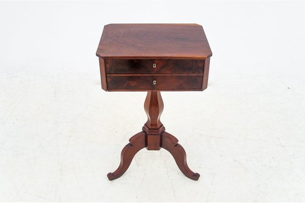 Antique Walnut Thread Table, Western Europe, 1890s-BXB-985401