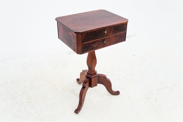 Antique Walnut Thread Table, Western Europe, 1890s-BXB-985401