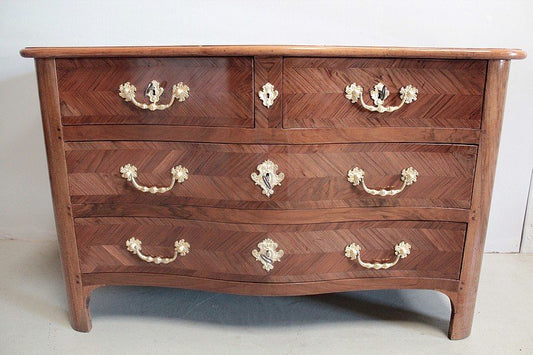 Antique Walnut Veneer, Cherry, and Oak Dresser