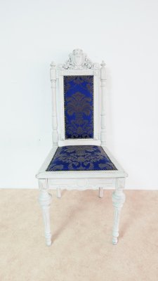 Antique White Baroque Chair with Wooden Portal, Germany, 1890s-KK-1032936