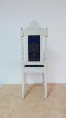 Antique White Baroque Chair with Wooden Portal, Germany, 1890s-KK-1032936